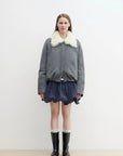 Fireladyfur Johnny dark gray parka full-length front view