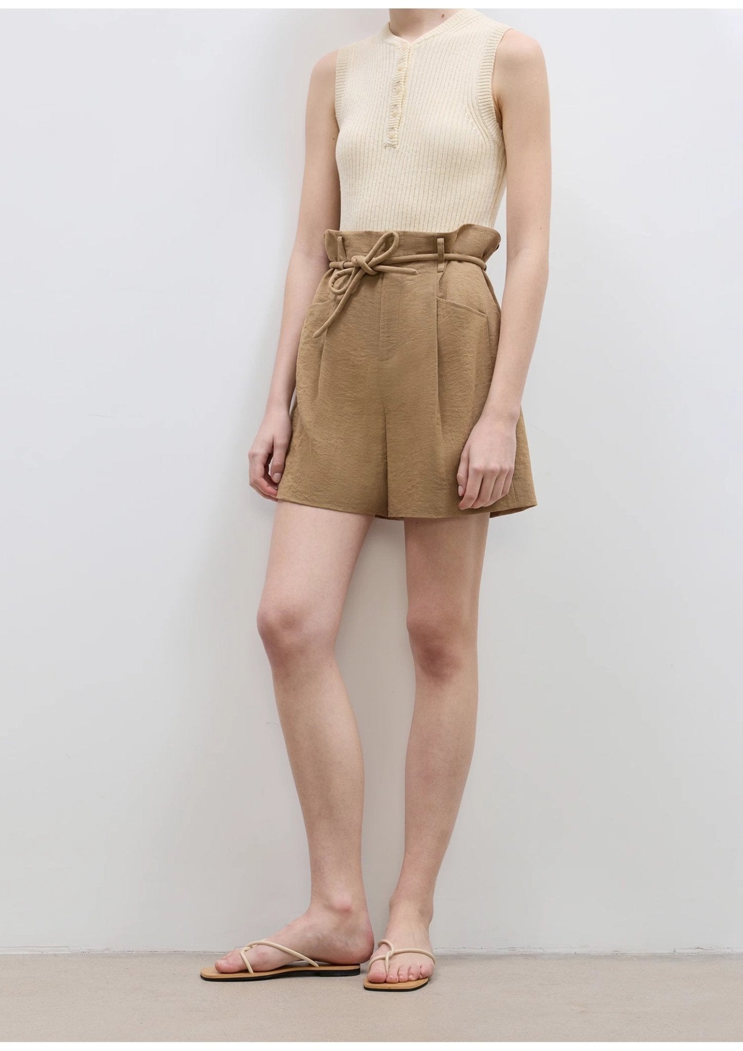"Jungle Fantasy" Flower Bud Drawstring High Waist Shorts Women - variant_title