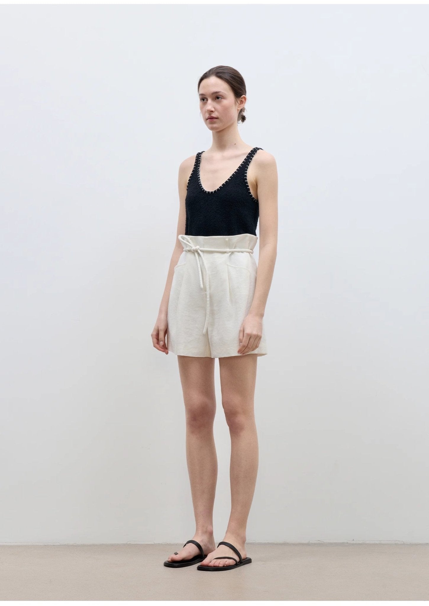 "Jungle Fantasy" Flower Bud Drawstring High Waist Shorts Women - variant_title