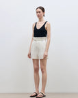 "Jungle Fantasy" Flower Bud Drawstring High Waist Shorts Women - variant_title