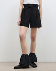 "Jungle Fantasy" Flower Bud Drawstring High Waist Shorts Women - variant_title