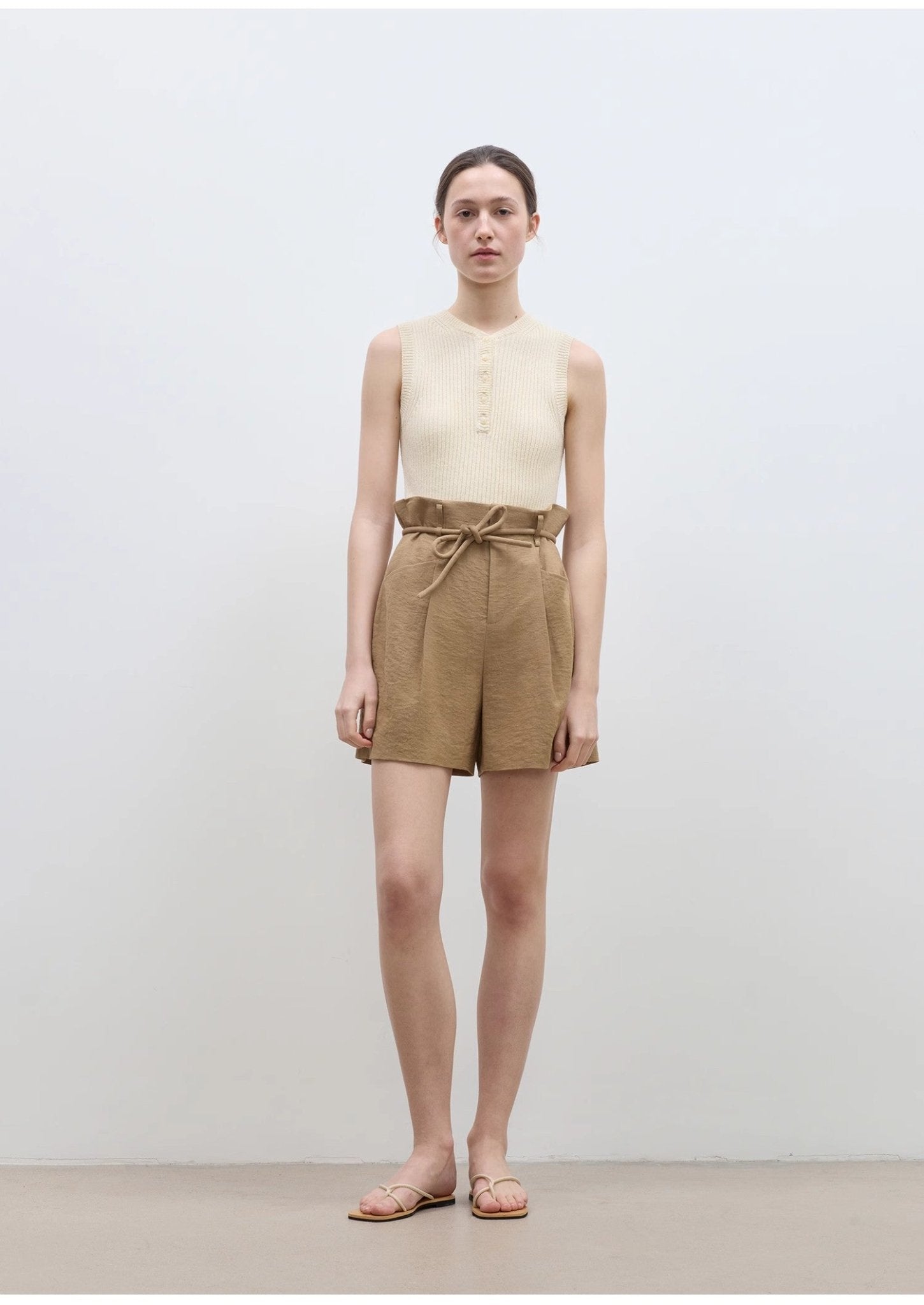 "Jungle Fantasy" Flower Bud Drawstring High Waist Shorts Women - variant_title