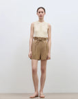"Jungle Fantasy" Flower Bud Drawstring High Waist Shorts Women - variant_title