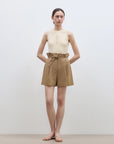 "Jungle Fantasy" Flower Bud Drawstring High Waist Shorts Women - variant_title