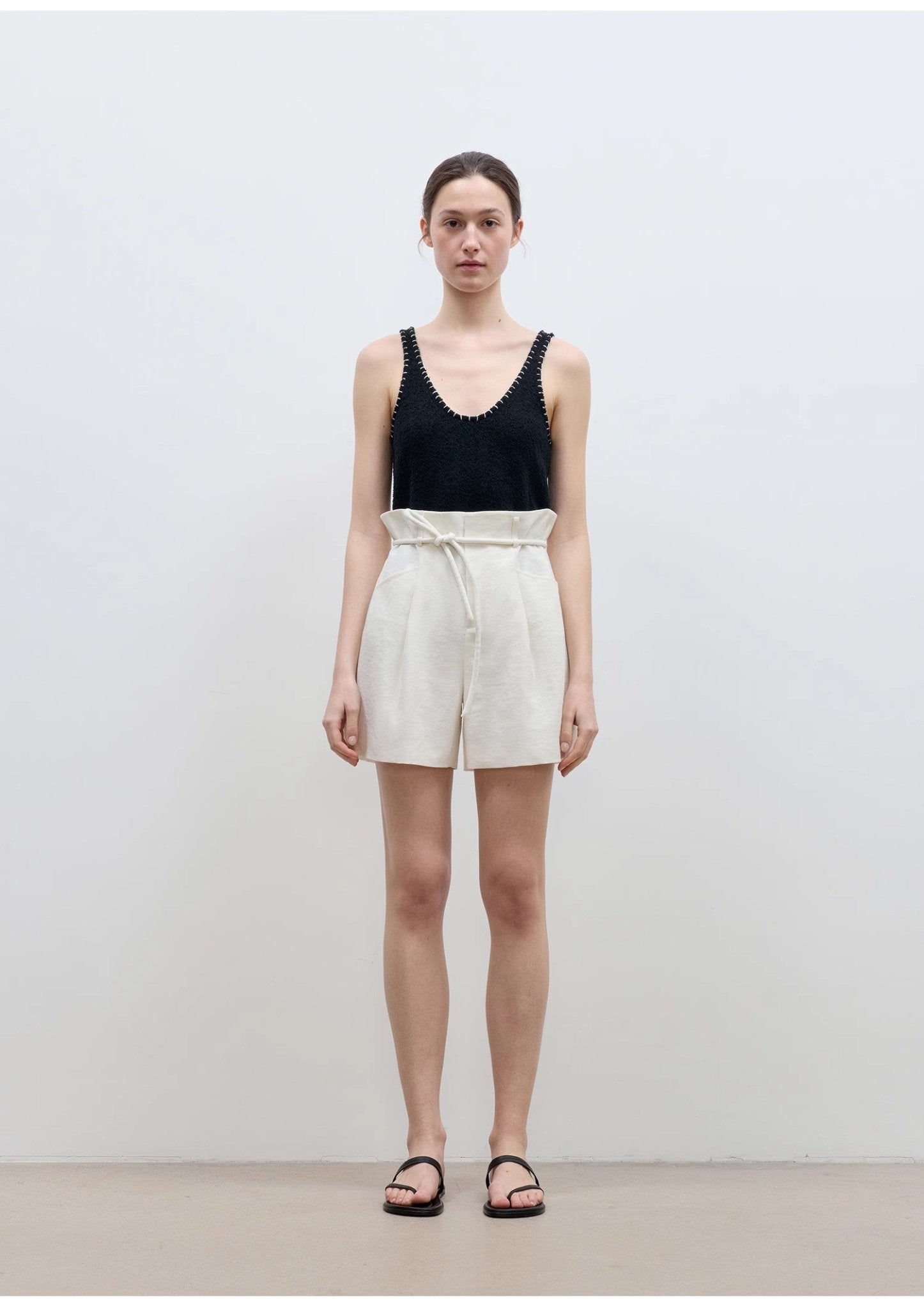 "Jungle Fantasy" Flower Bud Drawstring High Waist Shorts Women - variant_title