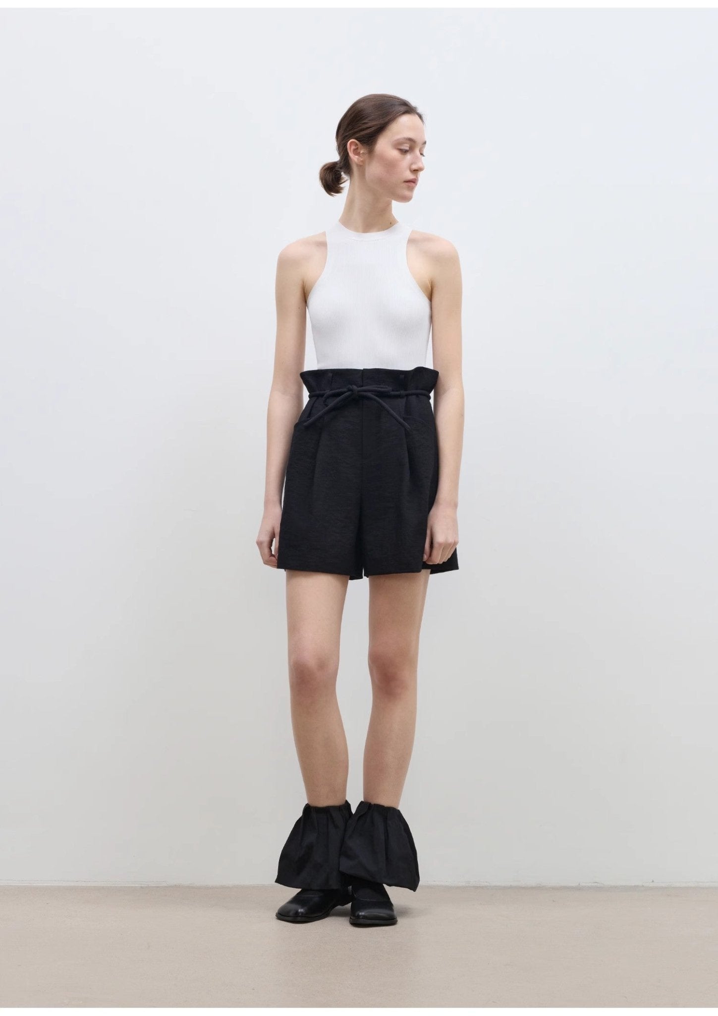 "Jungle Fantasy" Flower Bud Drawstring High Waist Shorts Women - variant_title