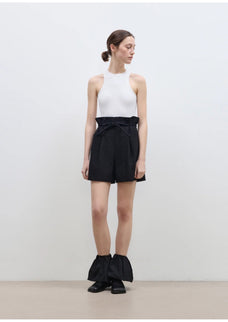 "Jungle Fantasy" Flower Bud Drawstring High Waist Shorts Women - variant_title