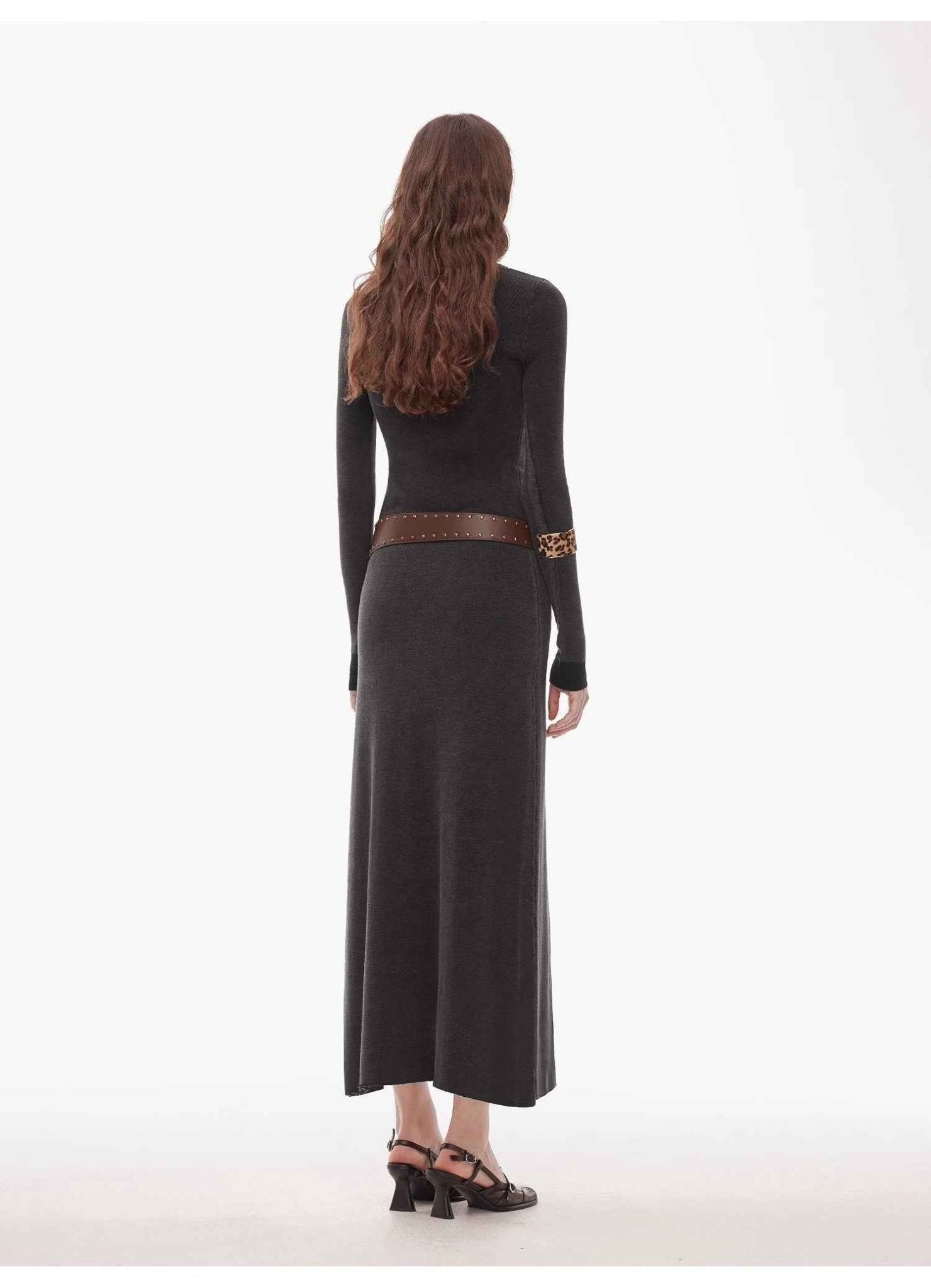 "Kalle Morning" fashionable fermented washed distressed raw edge V - neck waist dress for women - variant_title
