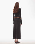 "Kalle Morning" fashionable fermented washed distressed raw edge V - neck waist dress for women - variant_title