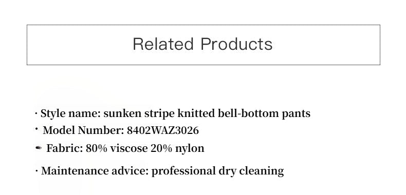 Knitted bootcut trousers, glutinous rice trousers, pit striped casual trousers - variant_title