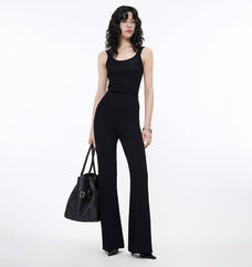 Knitted bootcut trousers, glutinous rice trousers, pit striped casual trousers - variant_title