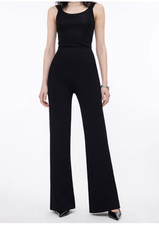 Knitted bootcut trousers, glutinous rice trousers, pit striped casual trousers - variant_title