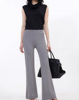 Knitted bootcut trousers, glutinous rice trousers, pit striped casual trousers - variant_title