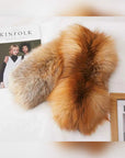 Natural red fox fur scarf for women with a secure magnetic closure