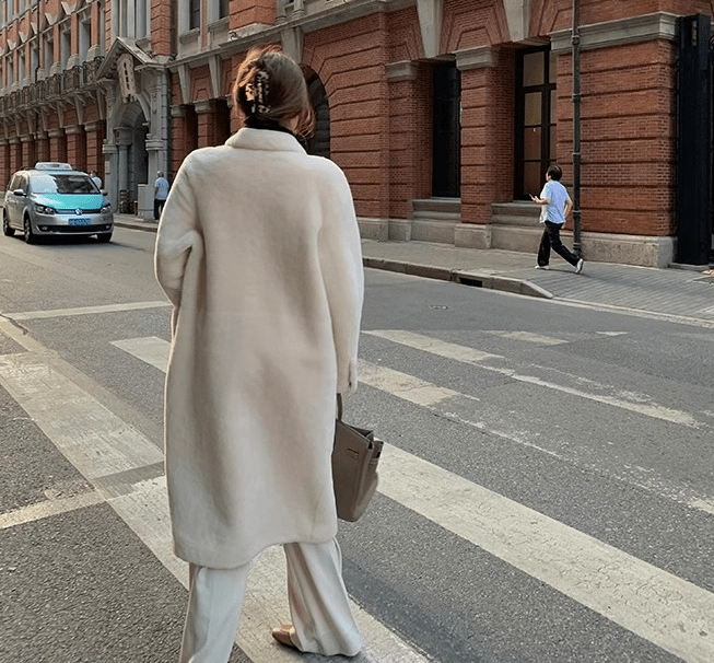 "Korean Drama Ace" Merino mid - length sheepskin coat - variant_title