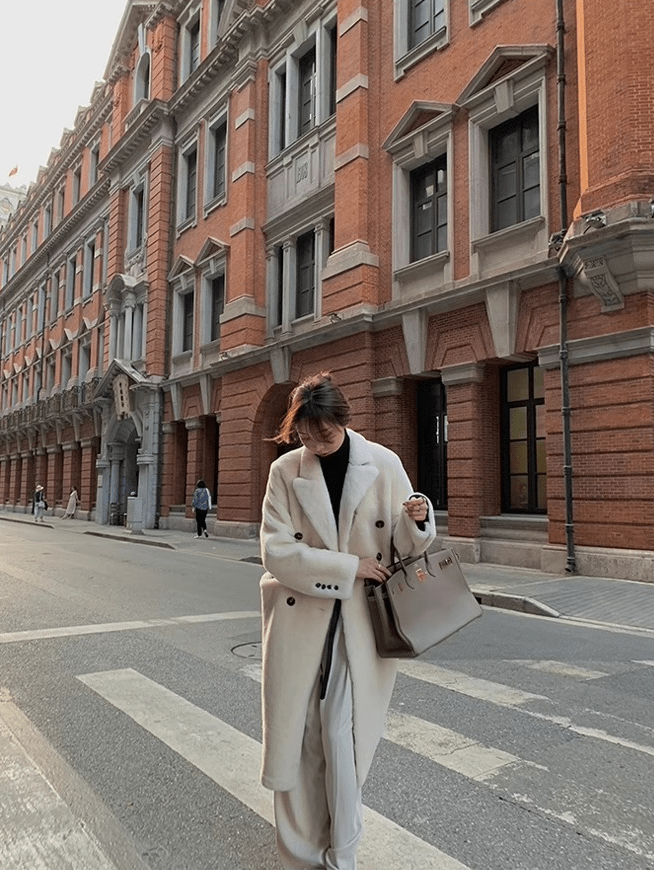 "Korean Drama Ace" Merino mid - length sheepskin coat - variant_title