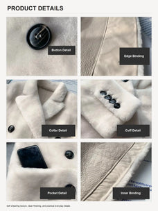Korean Drama Ace Merino shearling coat button collar cuff pocket and seam details
