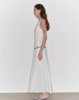 "Lake Bled" Simple and slim texture U - neck A - line slim fit vest dress - variant_title