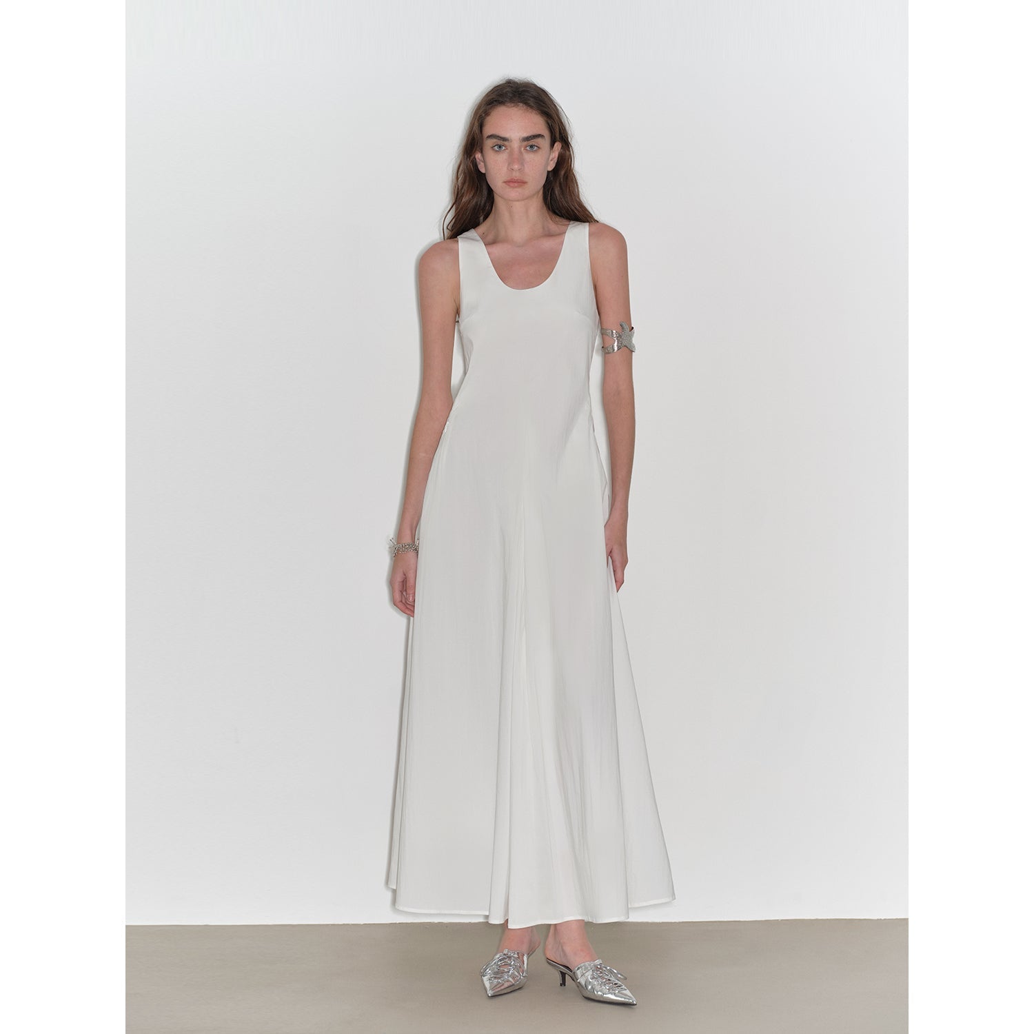 "Lake Bled" Simple and slim texture U - neck A - line slim fit vest dress - variant_title