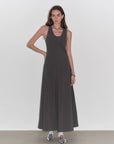 "Lake Bled" Simple and slim texture U - neck A - line slim fit vest dress - variant_title
