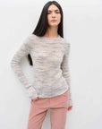 "Lazy Day Essential" Textured Mohair Blend Round Neck Stretch Knit Base Layer for Fall/Winter Women - variant_title