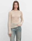 "Lazy Day Essential" Textured Mohair Blend Round Neck Stretch Knit Base Layer for Fall/Winter Women - variant_title