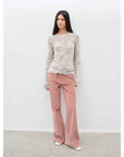 "Lazy Day Essential" Textured Mohair Blend Round Neck Stretch Knit Base Layer for Fall/Winter Women - variant_title