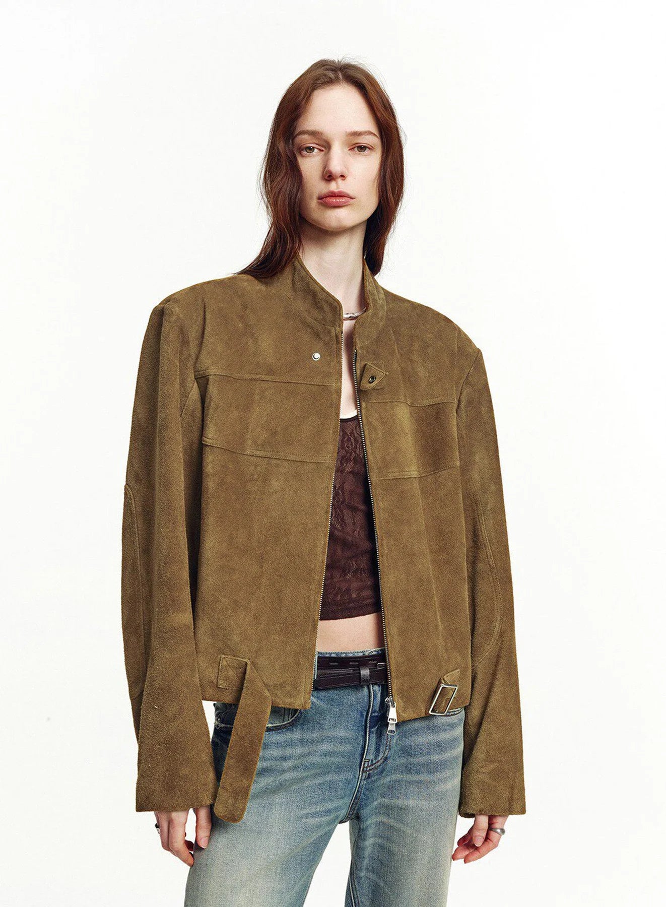 Leather jacket outerwear visual