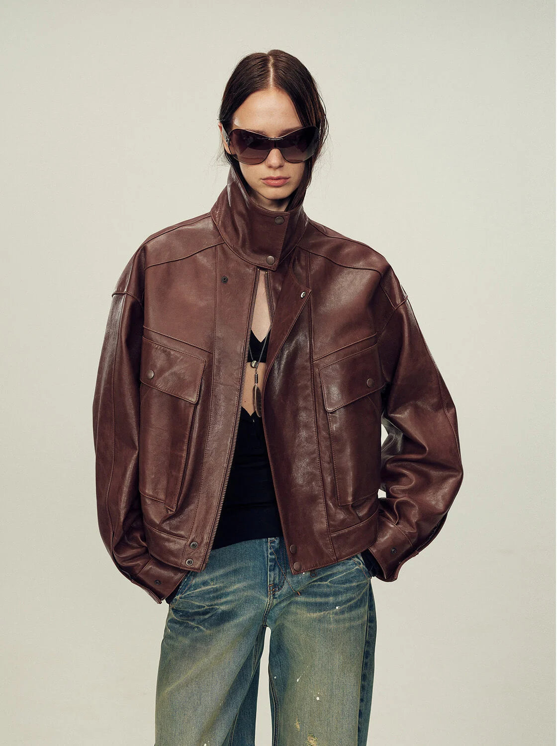 Black leather jacket visual
