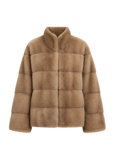 Legacy Mink Pastel stand-collar coat, transparent product view