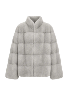 Legacy Mink Sapphire stand-collar coat, transparent product view
