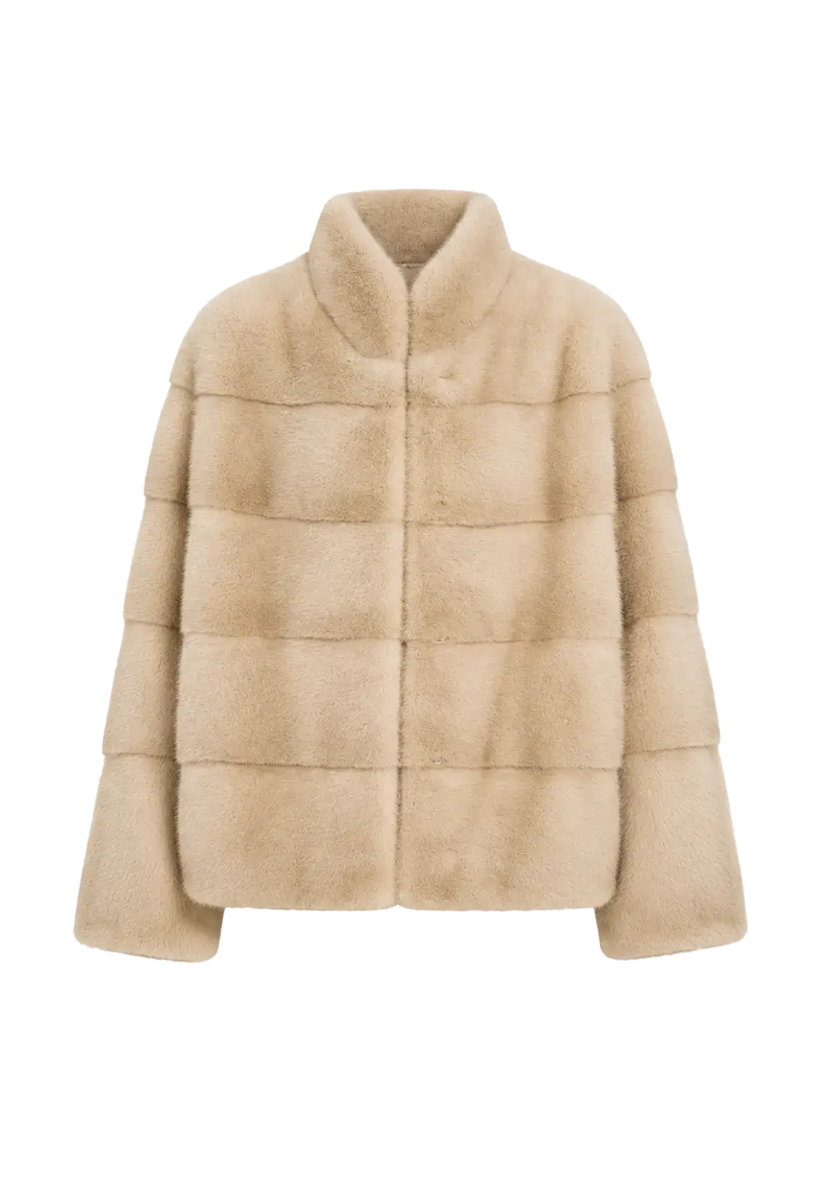 Legacy Mink Cream stand-collar coat, transparent product view