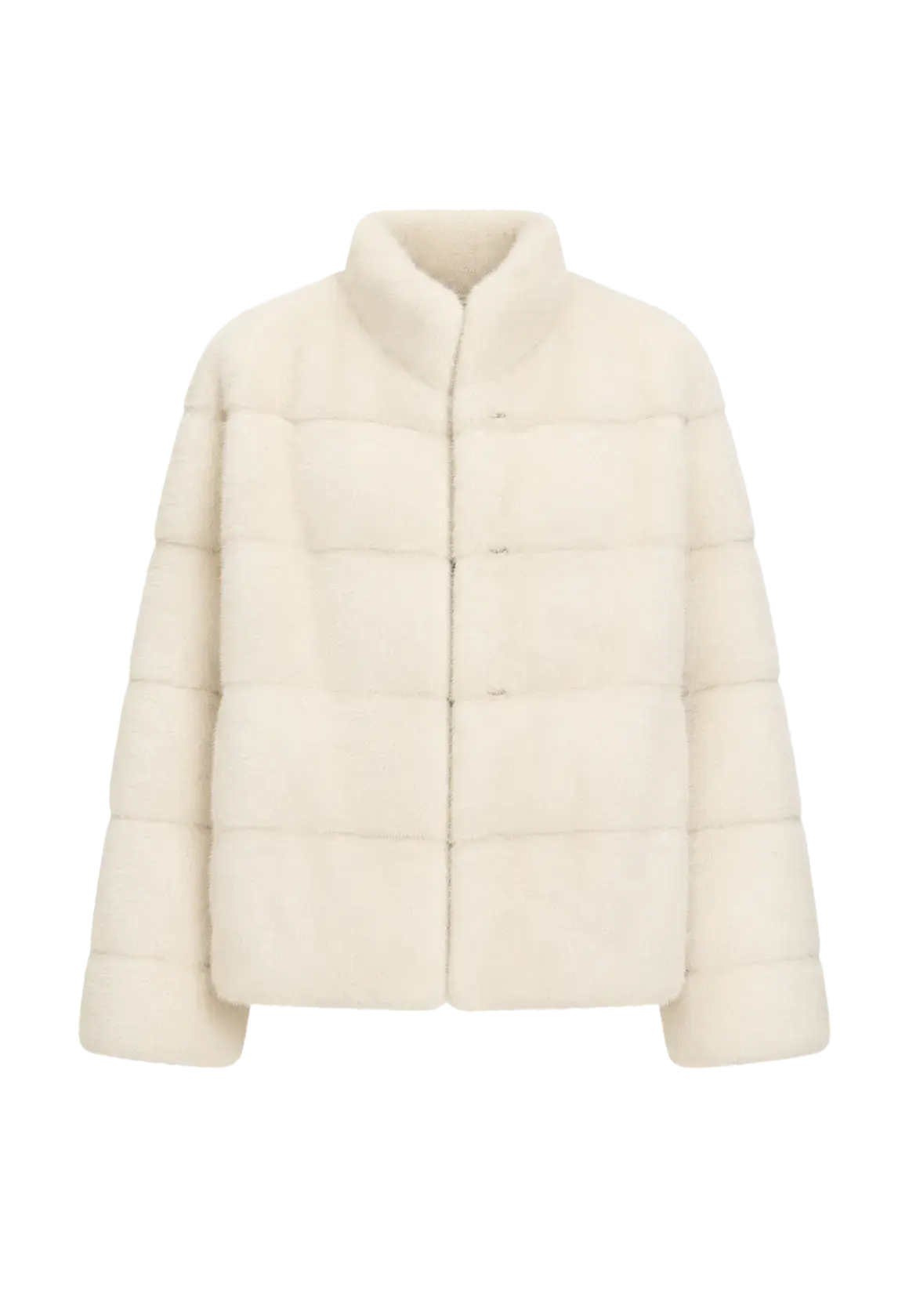 Legacy Mink Pearl stand-collar coat, transparent product view