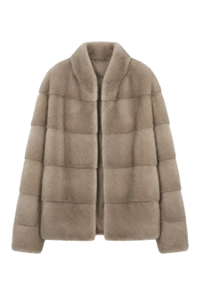 Legacy Mink Silver Blue stand-collar coat, transparent product view