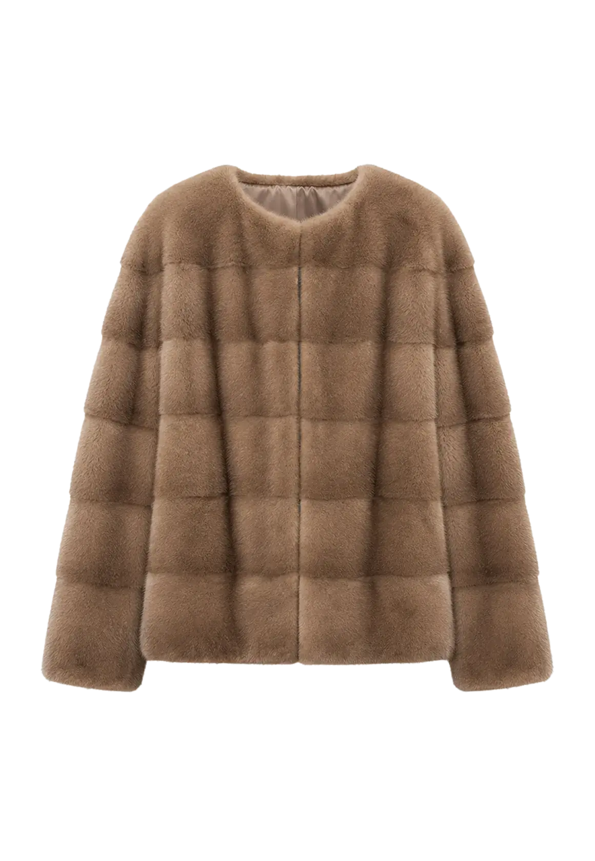 Legacy Mink Pastel round-neck coat, transparent product view