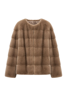 Legacy Mink Pastel round-neck coat, transparent product view