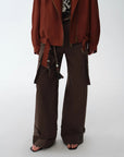 "Leisure First" Personalized three - dimensional large patch pocket straight wide - leg work trousers - variant_title