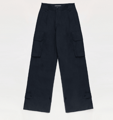 "Leisure First" Personalized three - dimensional large patch pocket straight wide - leg work trousers - variant_title