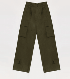 "Leisure First" Personalized three - dimensional large patch pocket straight wide - leg work trousers - variant_title