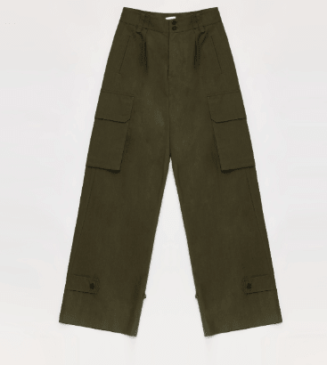 "Leisure First" Personalized three - dimensional large patch pocket straight wide - leg work trousers - variant_title