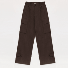 "Leisure First" Personalized three - dimensional large patch pocket straight wide - leg work trousers - variant_title