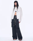"Leisure First" Personalized three - dimensional large patch pocket straight wide - leg work trousers - variant_title
