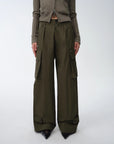 "Leisure First" Personalized three - dimensional large patch pocket straight wide - leg work trousers - variant_title