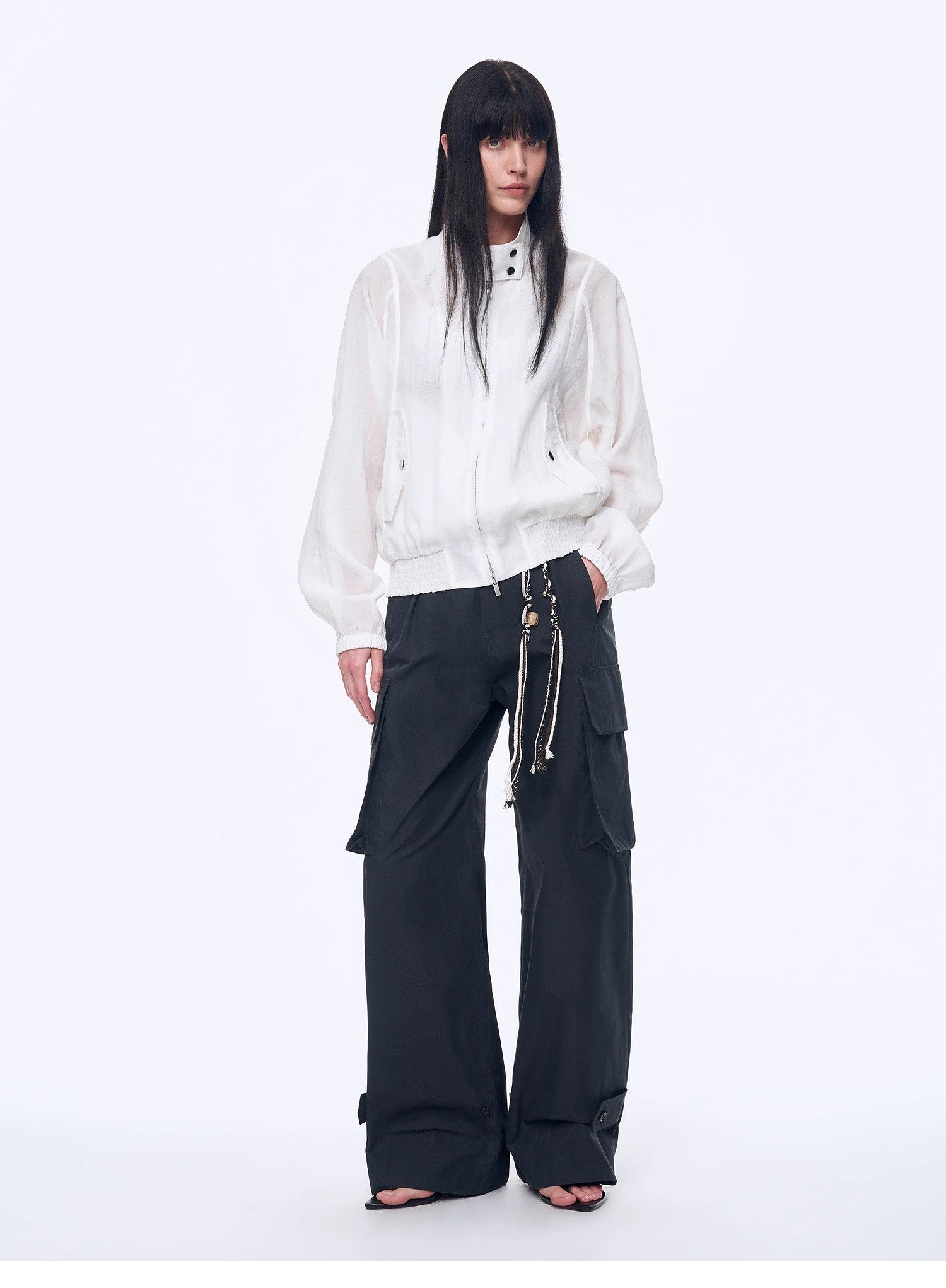 "Leisure First" Personalized three - dimensional large patch pocket straight wide - leg work trousers - variant_title