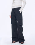 "Leisure First" Personalized three - dimensional large patch pocket straight wide - leg work trousers - variant_title