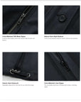 Hardware drawcord zipper and removable liner details for Letrans Silent Trace parka