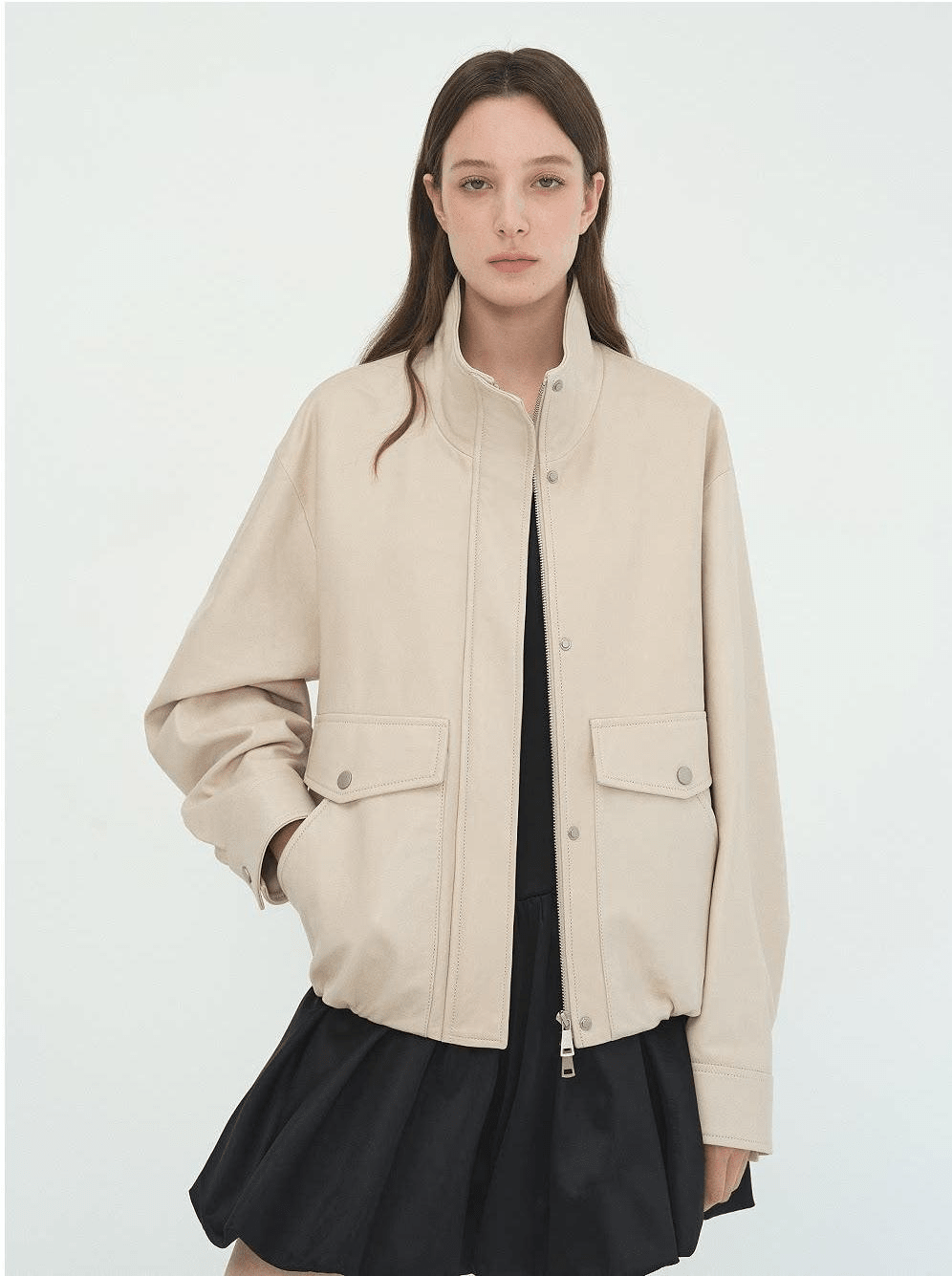 Letrans Vintage Waxed - Finish Drop - Shoulder Stand - Collar Cropped Leather Jacket — Canyon Sunset - variant_title