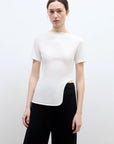 Letrans Women's Asymmetrical Hem T-Shirt - Short Sleeve Top “Architectural Principles” - variant_title