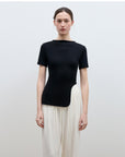 Letrans Women's Asymmetrical Hem T-Shirt - Short Sleeve Top “Architectural Principles” - variant_title