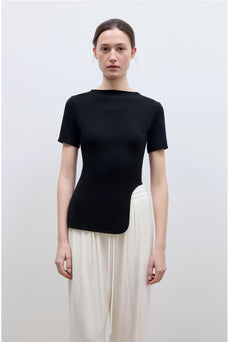 Letrans Women's Asymmetrical Hem T-Shirt - Short Sleeve Top “Architectural Principles” - variant_title